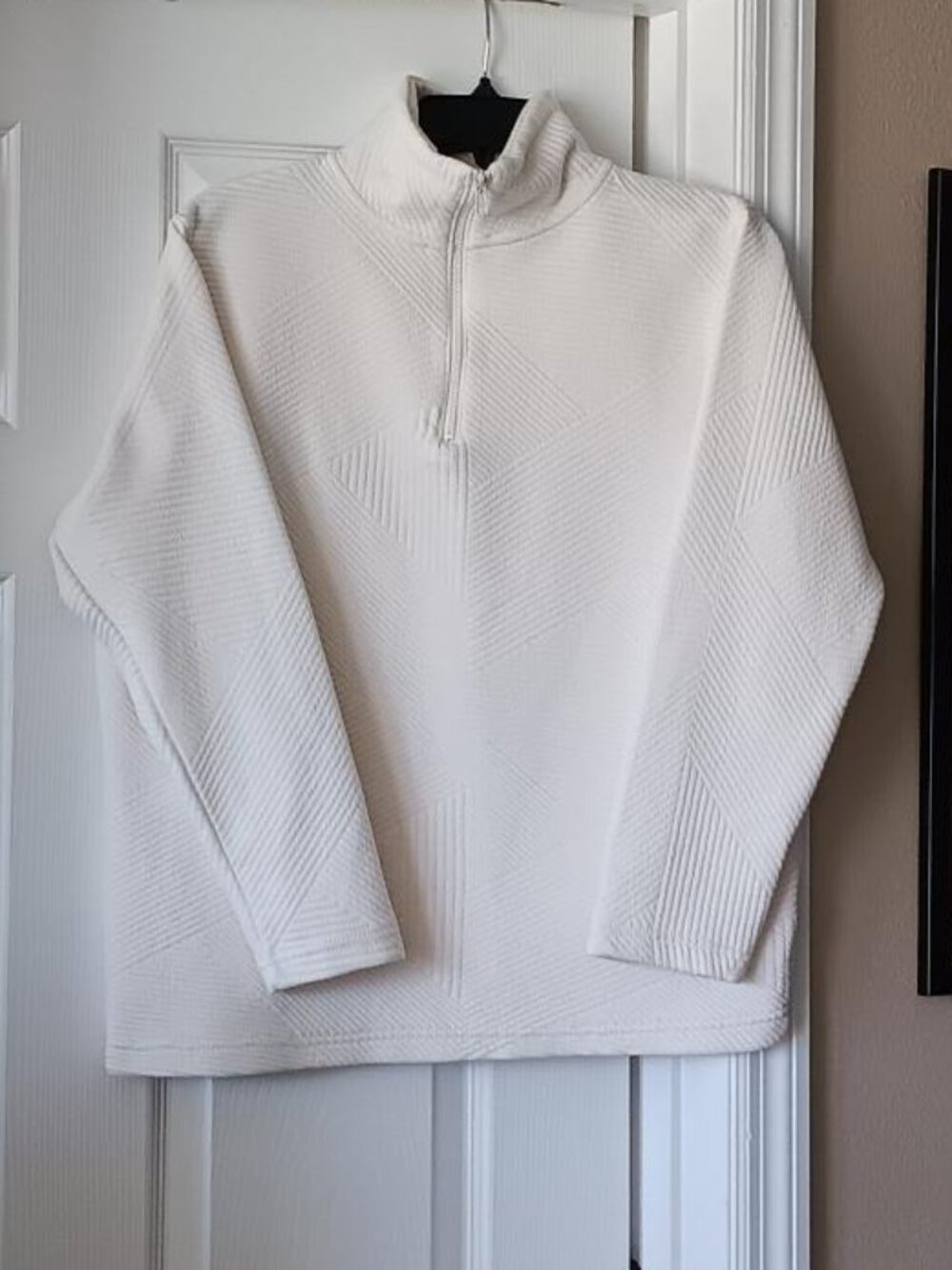 Womens Quarter Zip Top MV Sport Cream Size Small